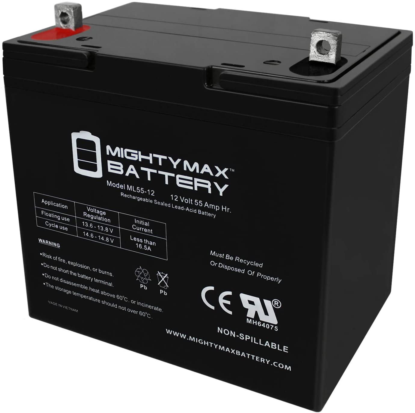 Mighty Max Battery ML55-12 SLA Trolling Motor Battery