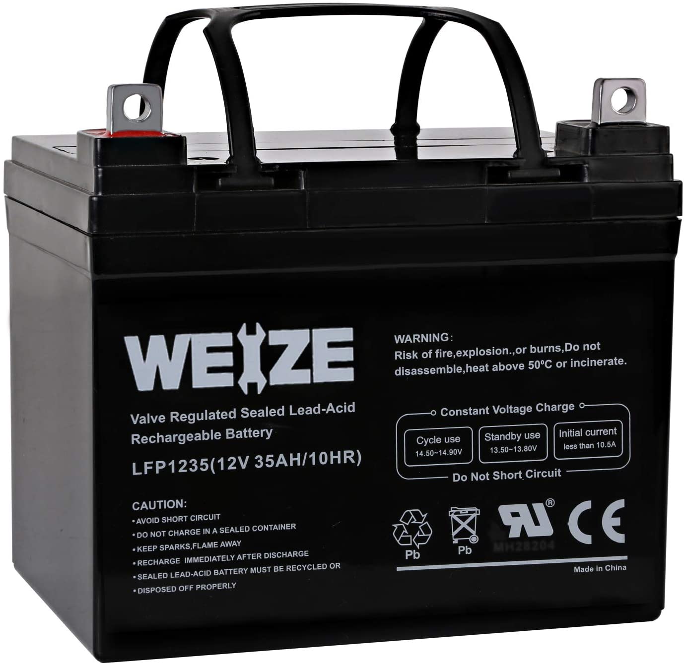 Weize 12V 35AH SLA AGM Deep Cycle Marine Trolling Motor Battery